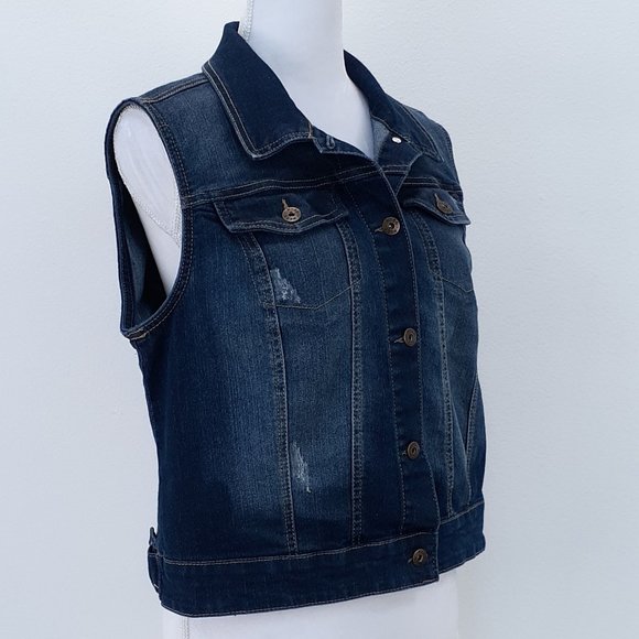 Mudd Collared Button Front Vest Junior Sz XL - Picture 7 of 12